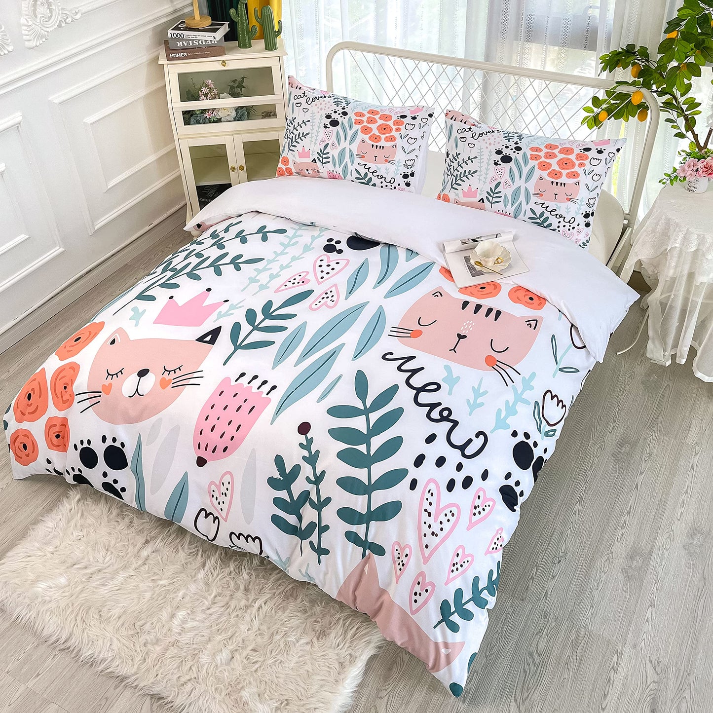 CVHOUSE Deer Hunting Duvet Cover Full Size,American Flag Bedding Set,Deer Theme Comforter for Boys Kids Teens,1 2 Pillowcases 3 Piece Full 79'x89' BST220
