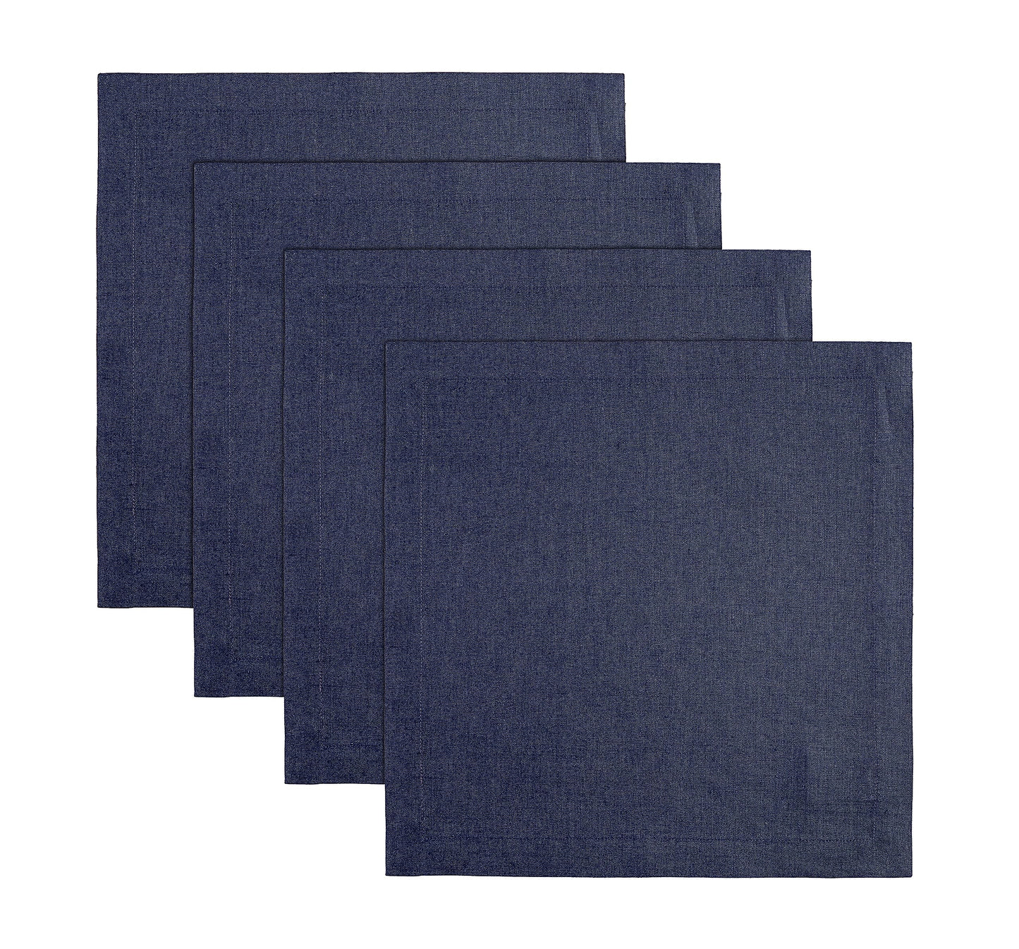 Solino Home 100% Linen Square Placemats White, Fete 14 x 14 in, Set of 4 | Square Table Mats square place settings for daily and festive dining; neatly mitered corners; Pure Linen; OEKO-TEX Certified BST326SOLH