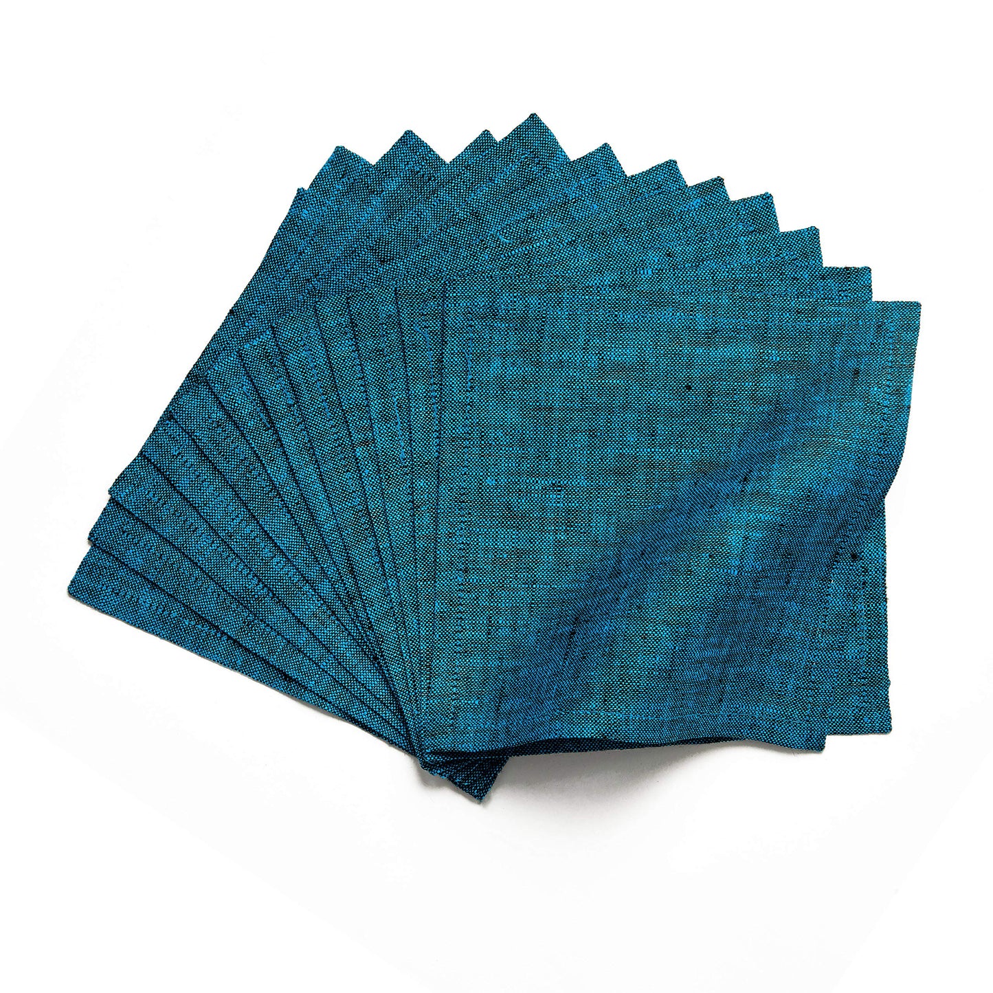 Solino Home 100% Linen Cocktail Napkins Black, Athena 6 x 6 in, Set of 12 | Small Cloth Napkins for cocktails, beverages, coasters and appetizer serving, Chambray Black, Pure Linen, OEKO-TEX Certified BST326SOLH