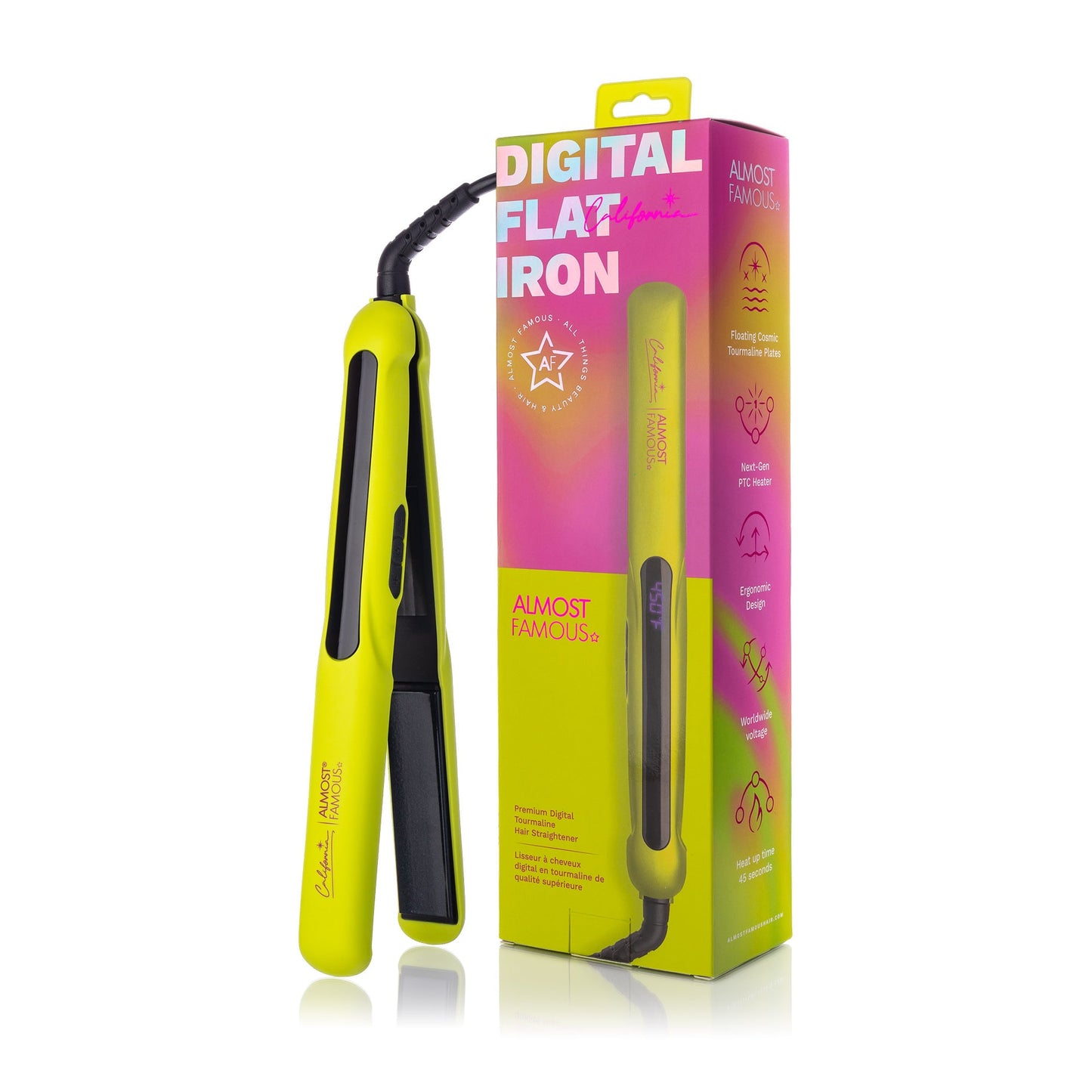 New 1.25" Digital Professional Flat Iron - California Collection/Yellow