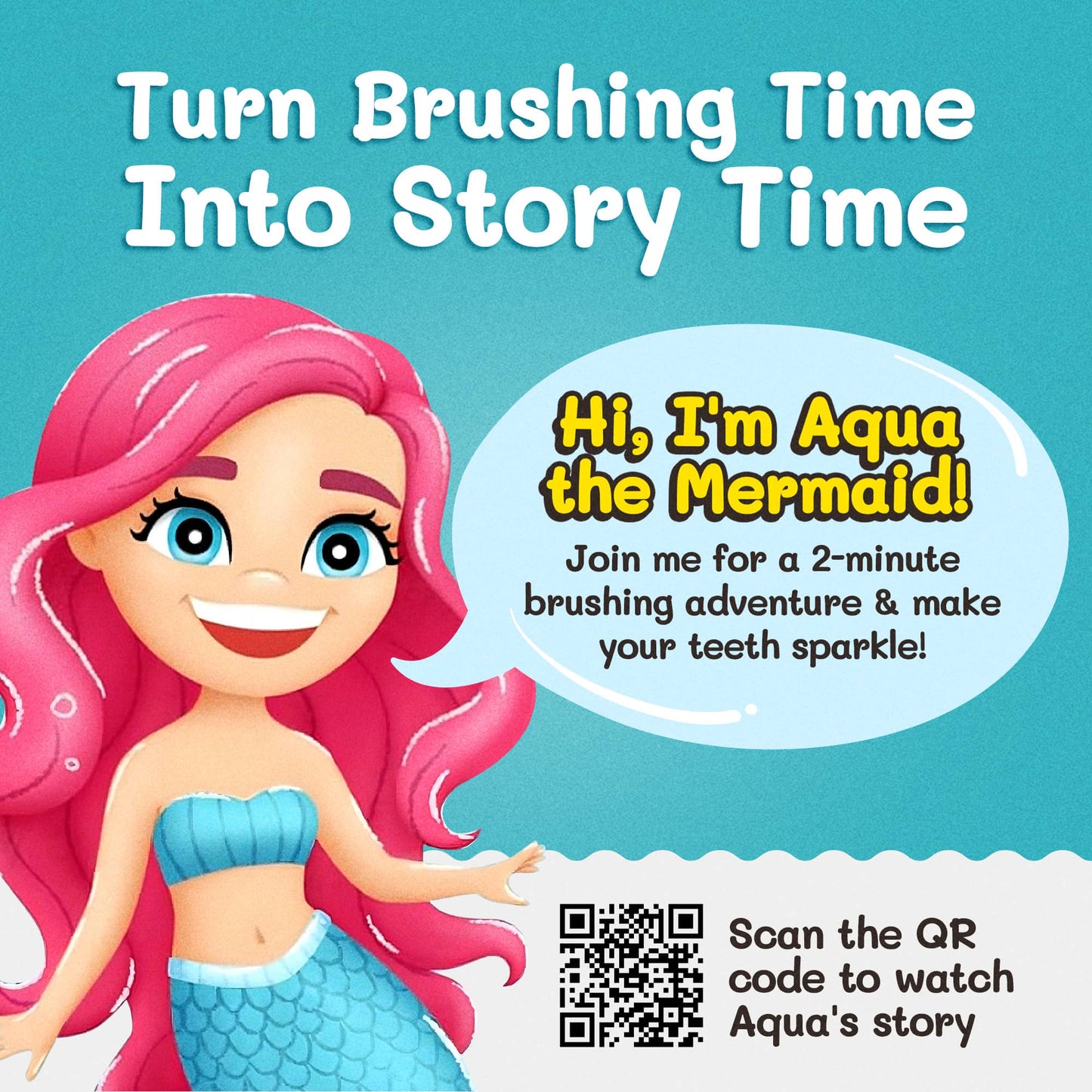 Aqua the Mermaid Toothbrush for Kids With Toy Fun-2
