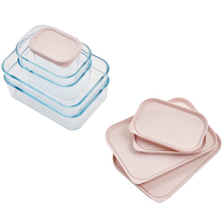 Container Culture 4-Piece Airtight Glass Food Storage Set with Lids, 40.57oz & 57.5oz Mixed Sizes - Berry Blush-4