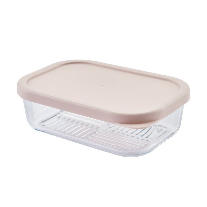 Container Culture 6-Piece Airtight Glass Food Storage Containers with Lids, 3 x 17.6oz - Berry Blush