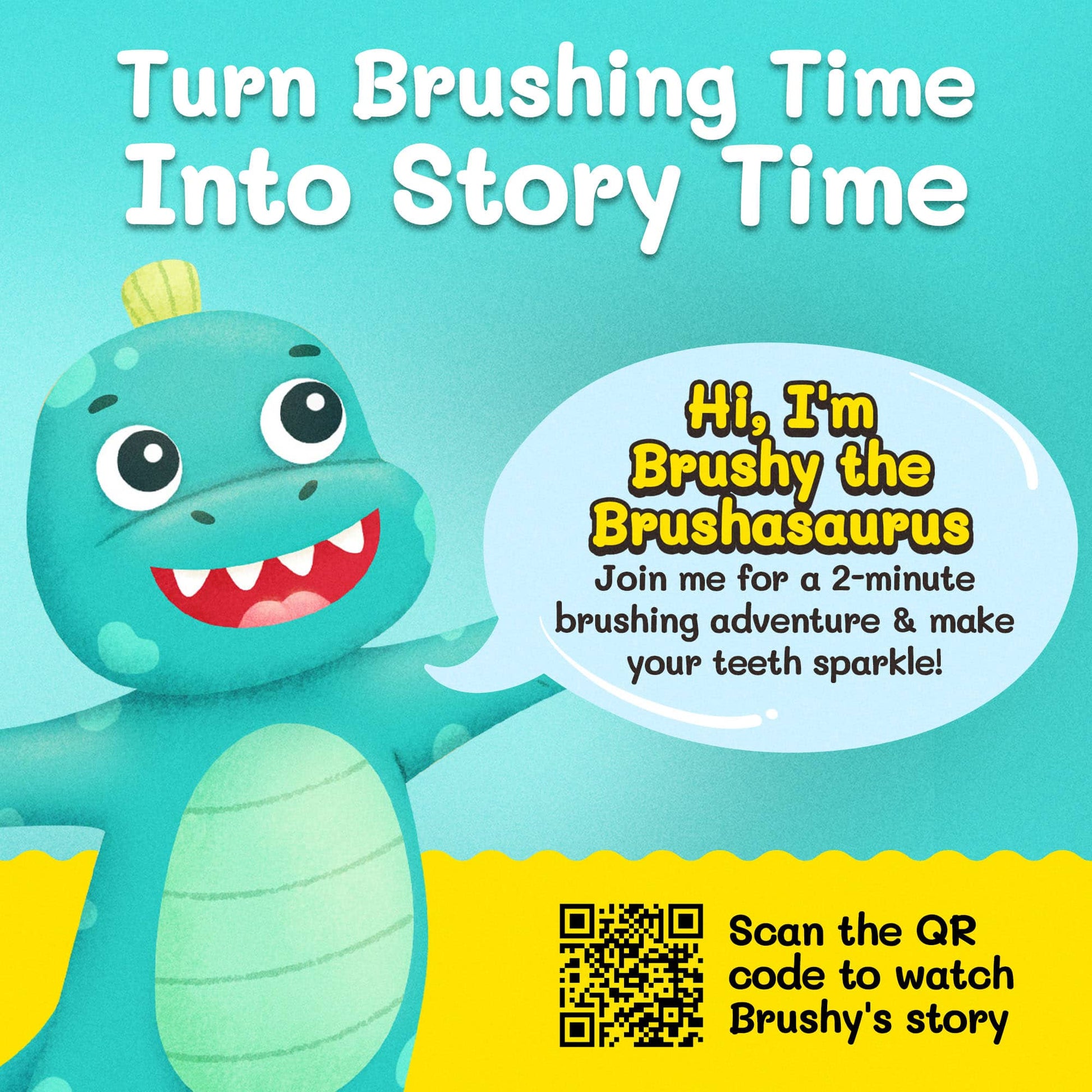 Brushy the Brushasaurus Dinosaur Toothbrush for Kids – Fun Brush Toy-2