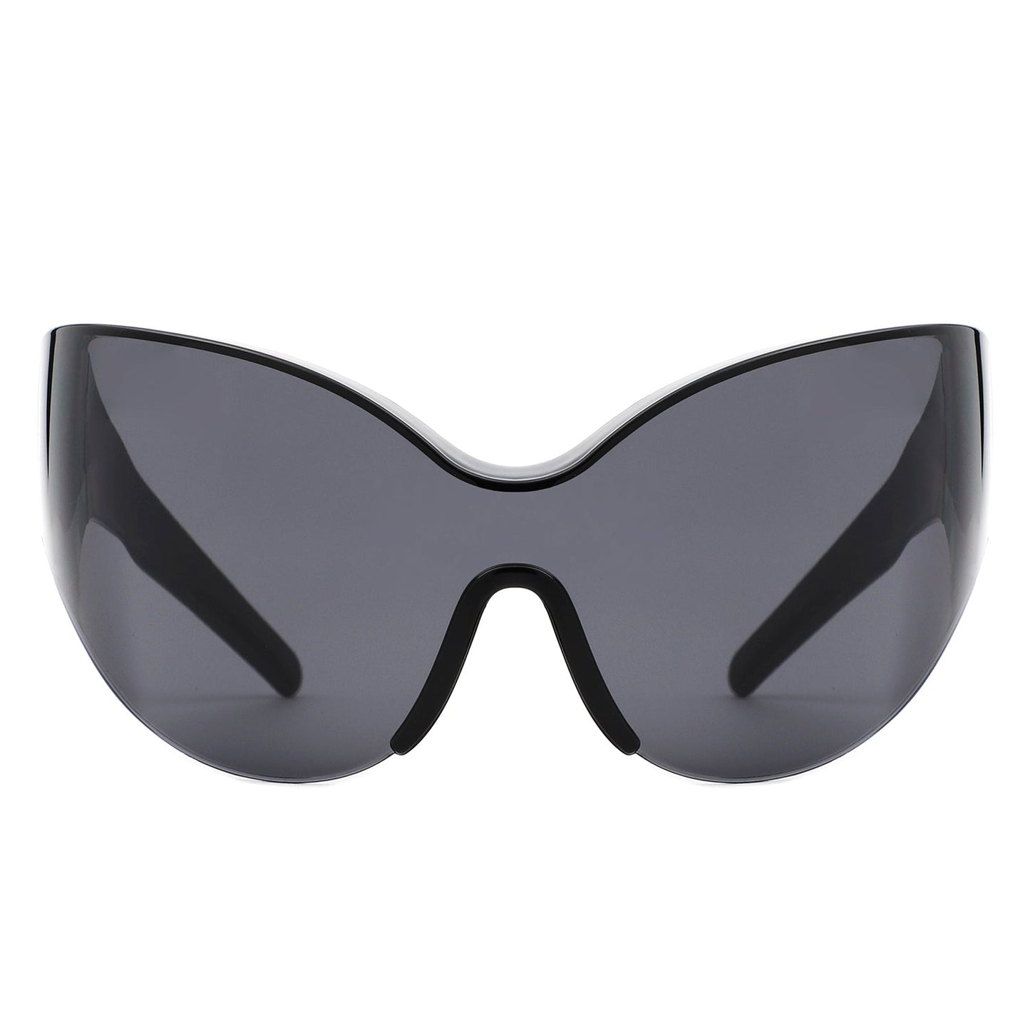 Quirk - Futuristic Oversized Shield Wrap Around Tinted Sunglasses