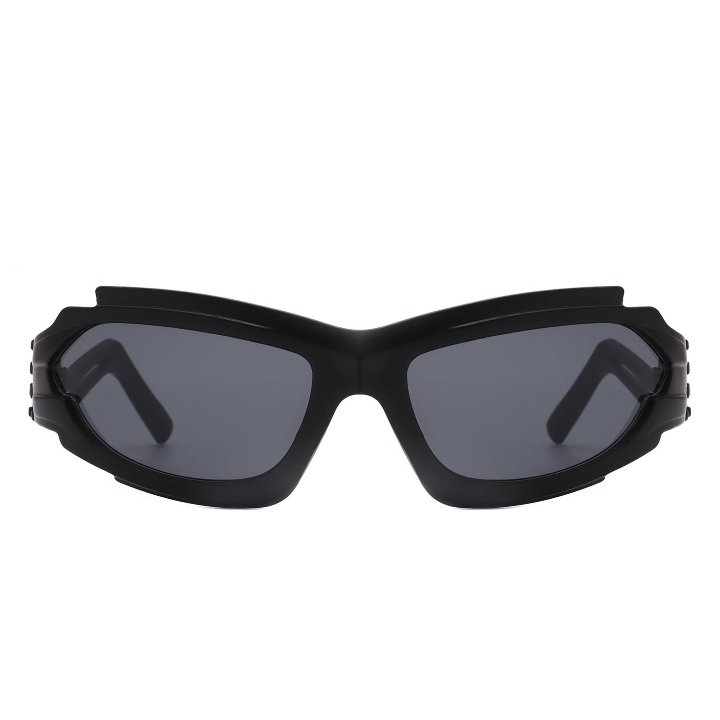 Moonhaze - Futuristic Rectangle Sport Wrap Around Sunglasses