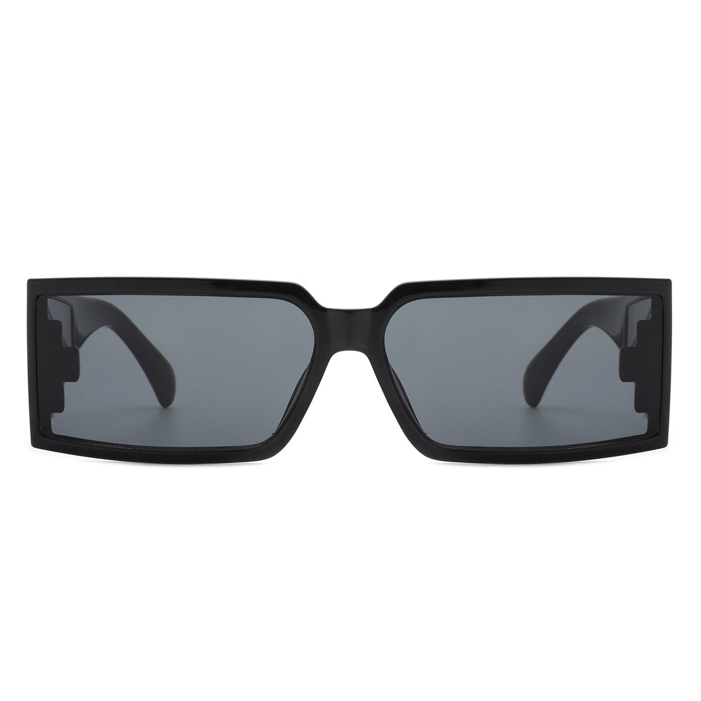 Daylumin - Retro Rectangle Chunky Square Wrap Around Sunglasses