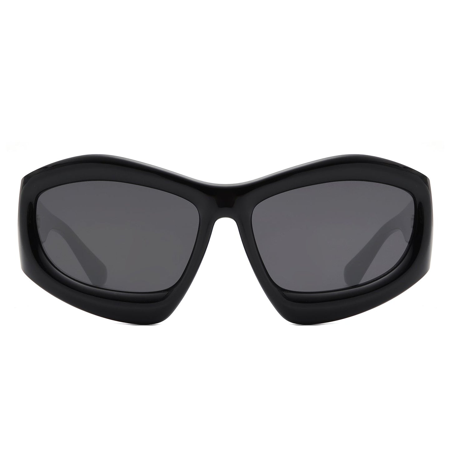 Xaron - Geometric Square Tinted Oversize Chunky Fashion Sunglasses