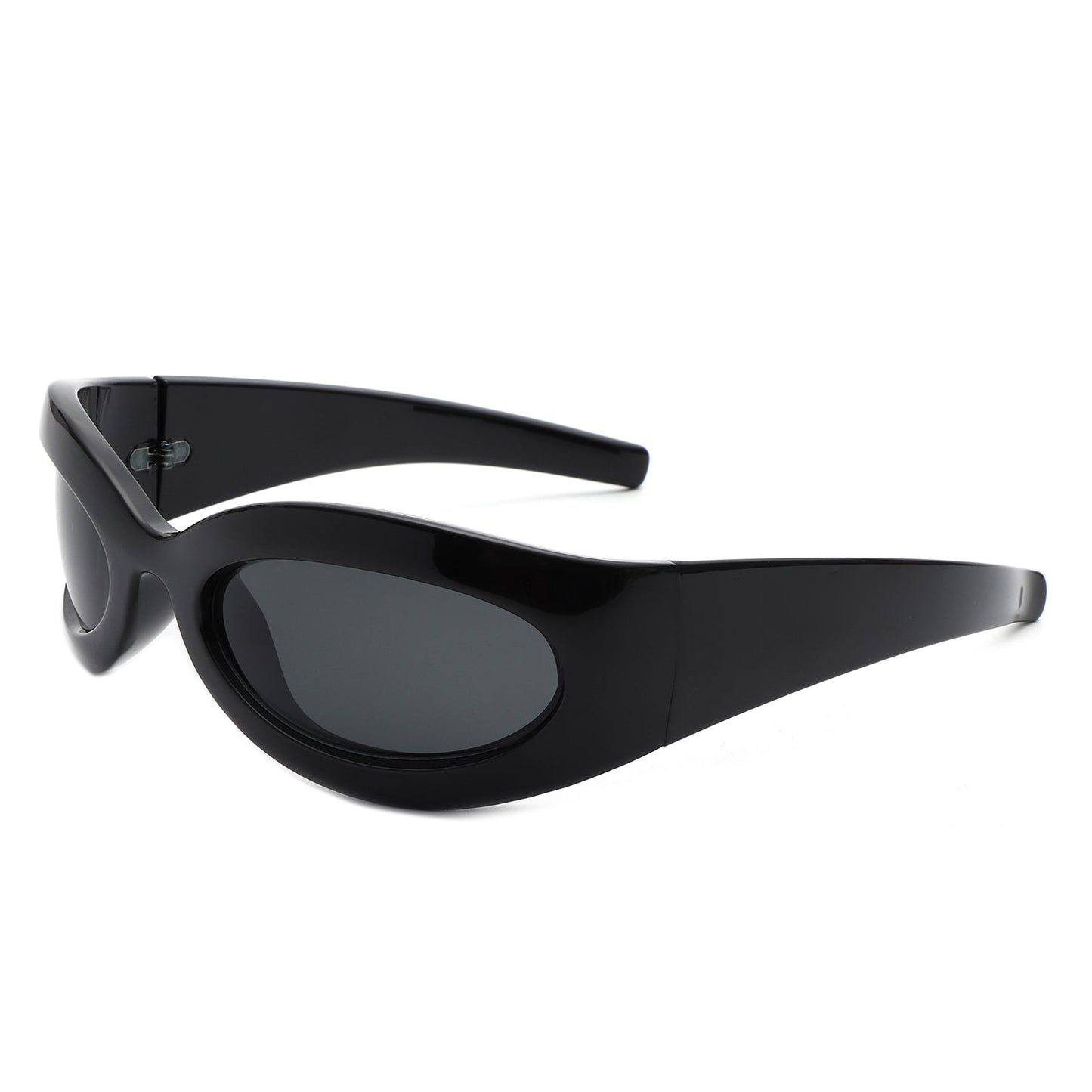 Albion - Retro Oval Wrap Around Round Sunglasses-3