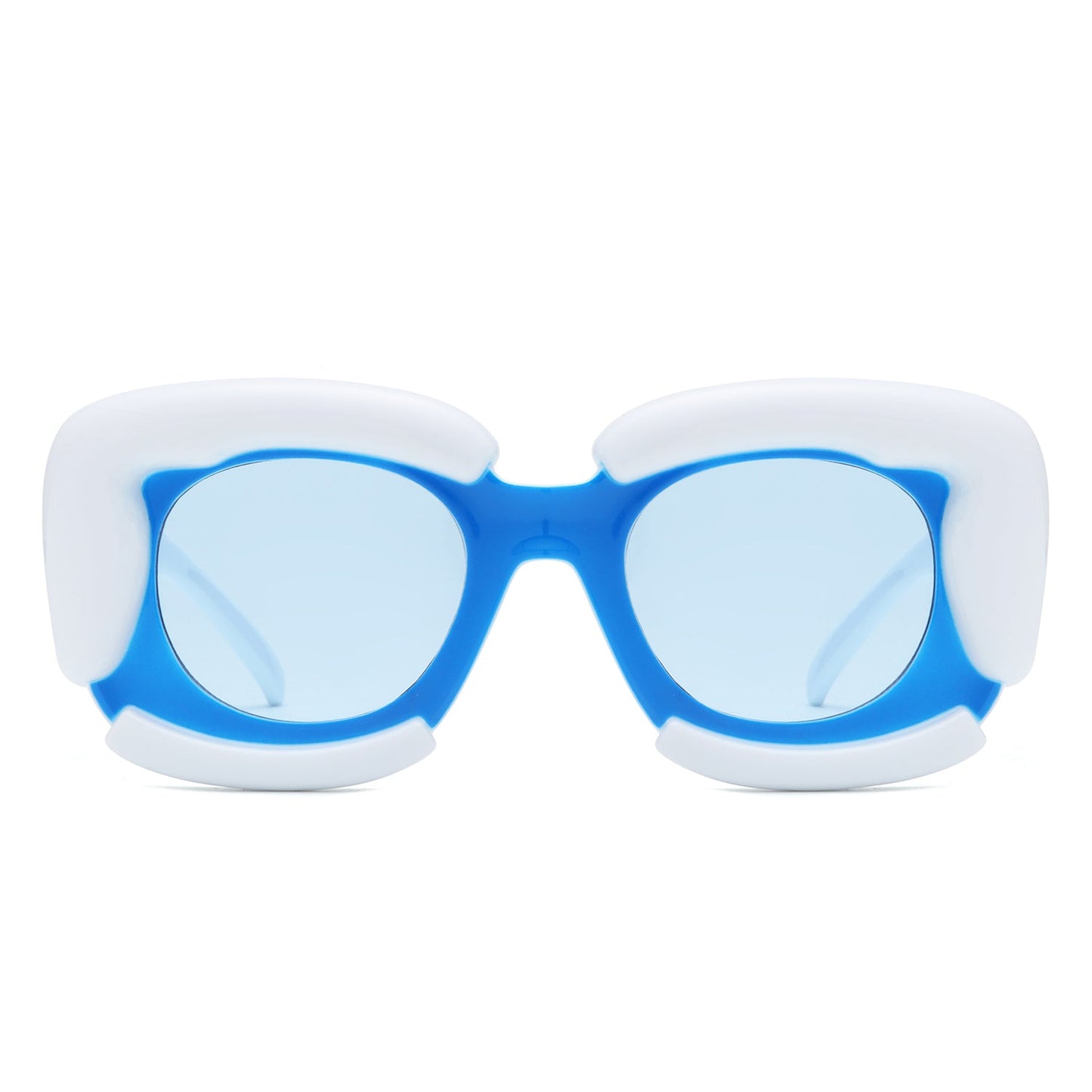 Twirl - Square Geometric Irregular Chunky Fashion Futuristic Sunglasses