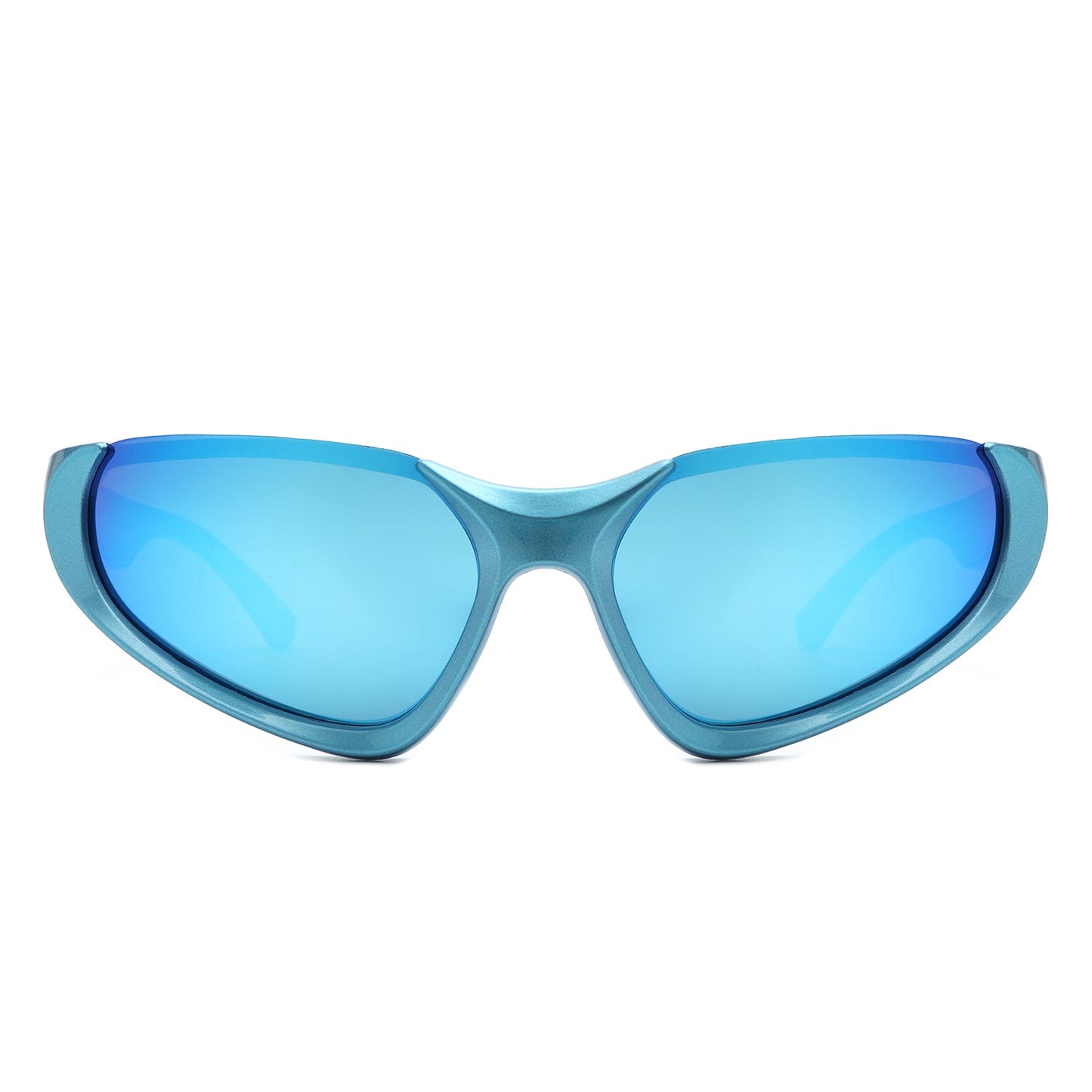 Dazzling - Retro Rectangle Wrap Around Fashion Sunglasses