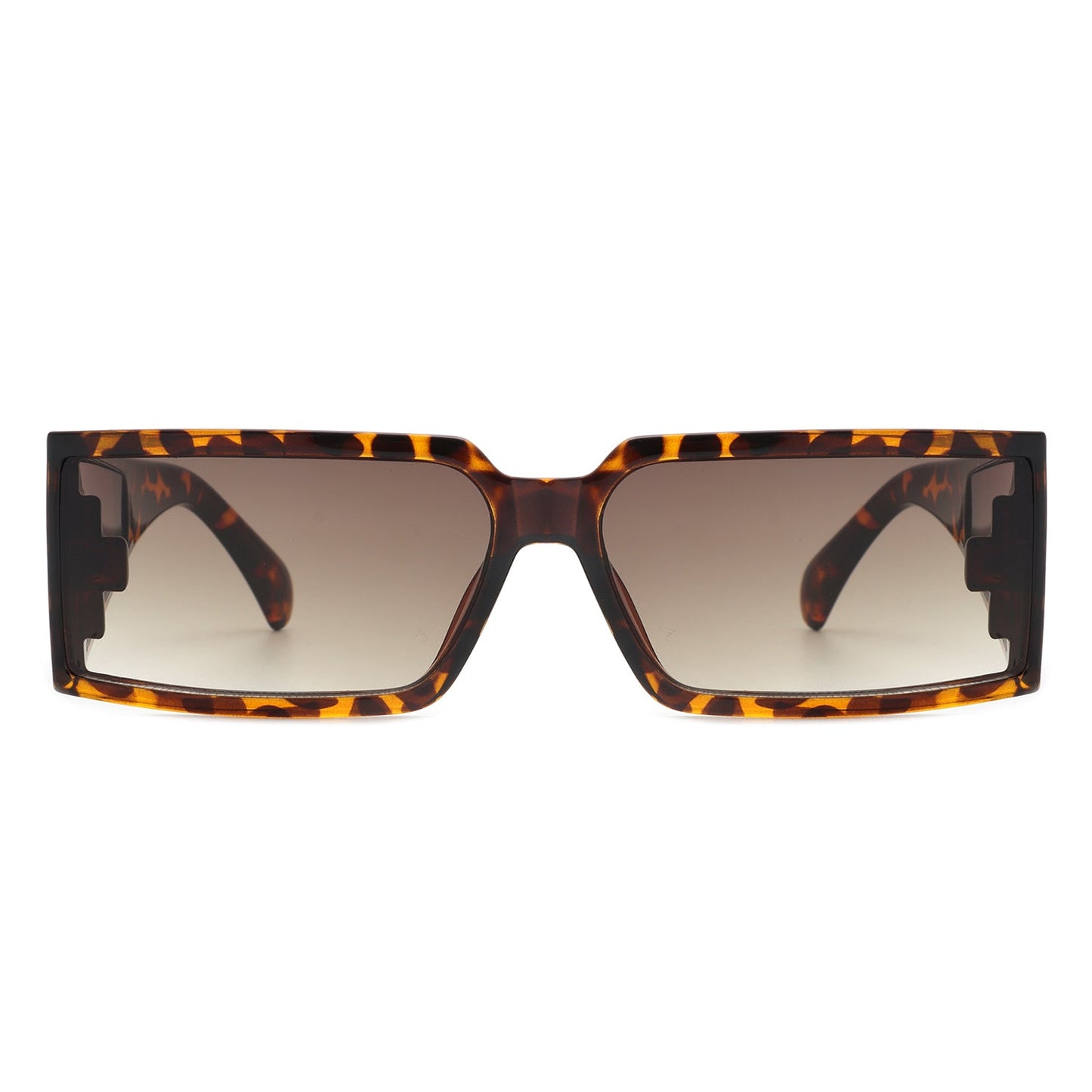 Daylumin - Retro Rectangle Chunky Square Wrap Around Sunglasses