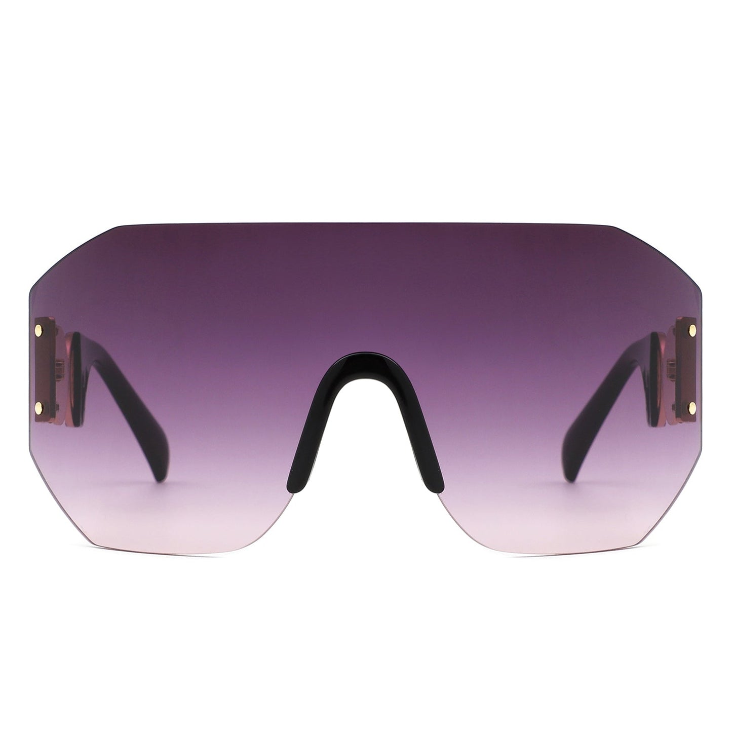 Brio - Oversized Bold Square Retro Rimless Sunglasses