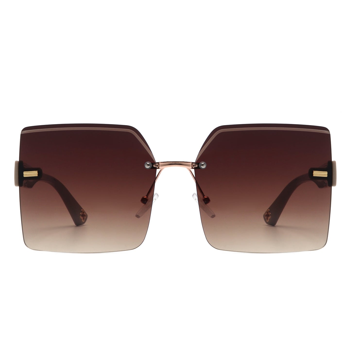 Brisla - Chic Oversized Rimless Square Tinted Fashion Women's Sunglasses
