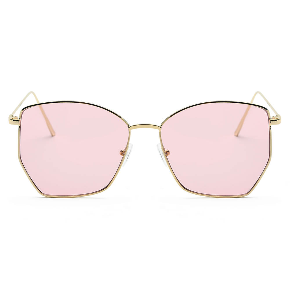 Cardiff - Women Oversize Geometric Metal Fashion Sunglasses
