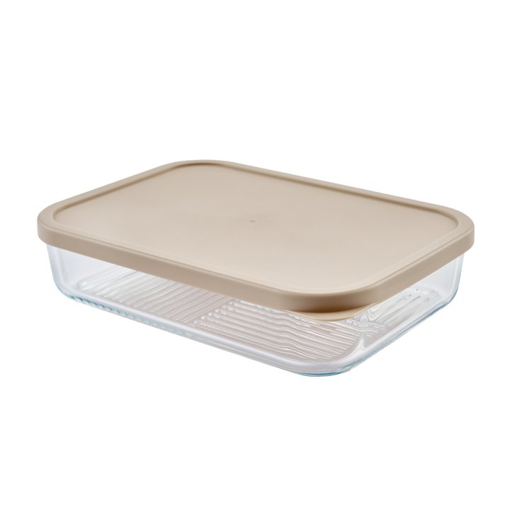 Container Culture 4-Piece Airtight Glass Food Storage Set with Lids, 40.57oz & 57.5oz Mixed Sizes - Cashew Cream-1
