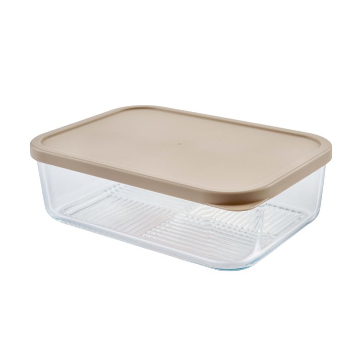 Container Culture 4-Piece Airtight Glass Food Storage Set with Lids, 40.57oz & 57.5oz Mixed Sizes - Cashew Cream-2