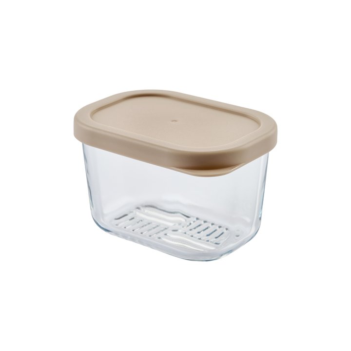 Container Culture 6-Piece Airtight Glass Food Storage Containers with Lids, 3 x 10.5oz - Cashew Cream-1