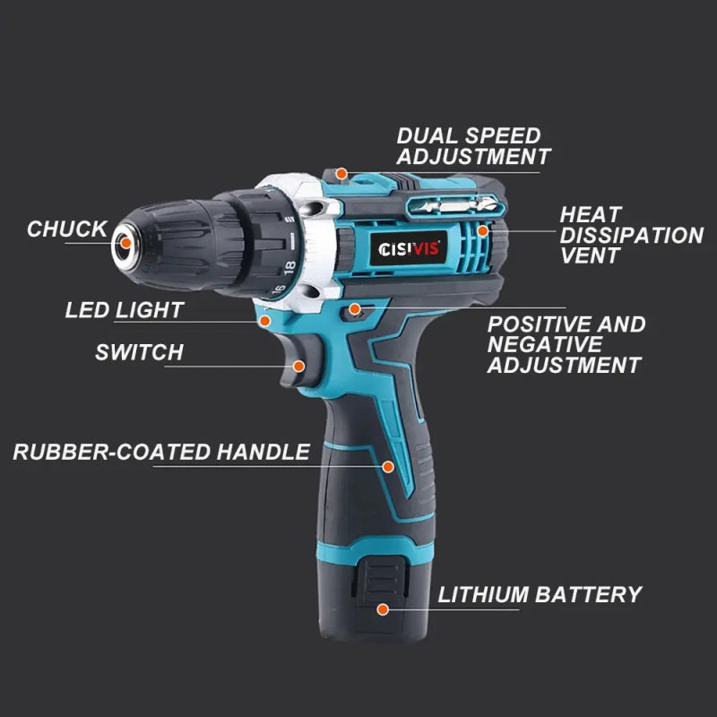 Lision Cordless 12V Lithium Electric Drill 91