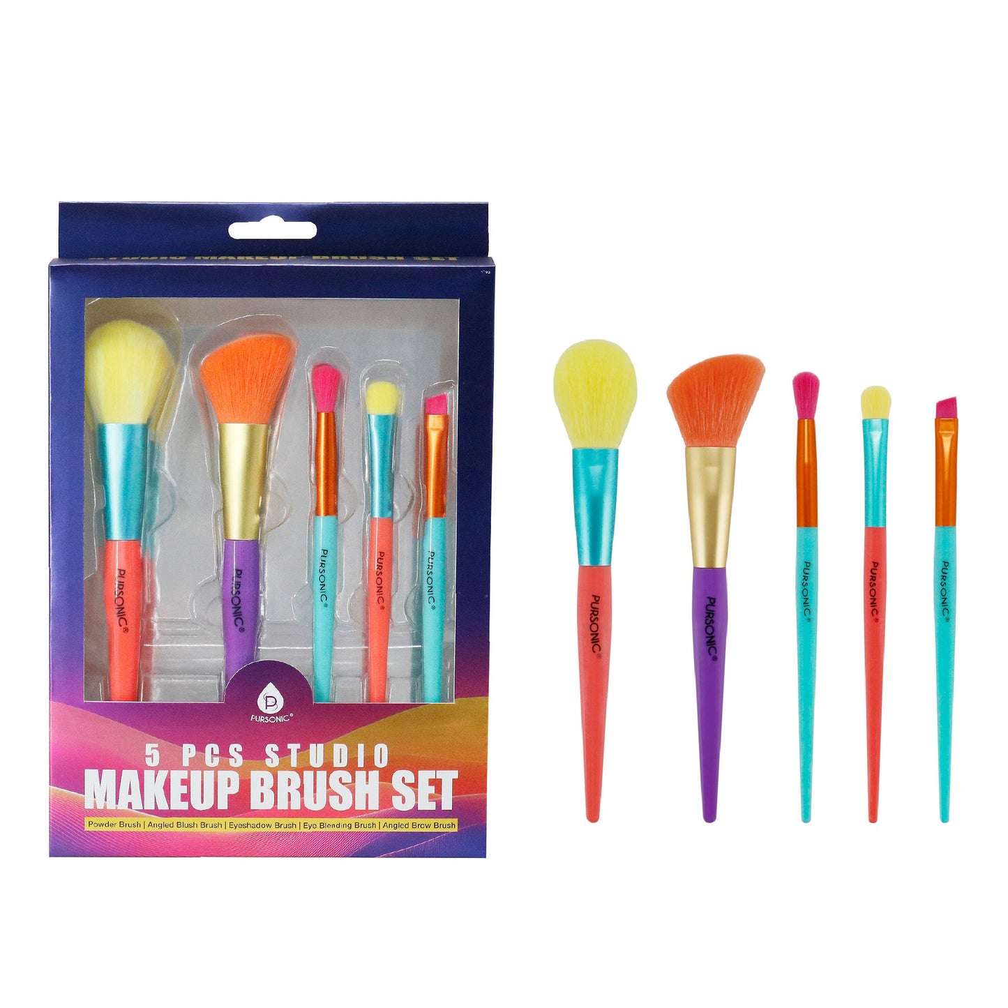Pursonic Studio Makeup Brush Set (5 pcs)