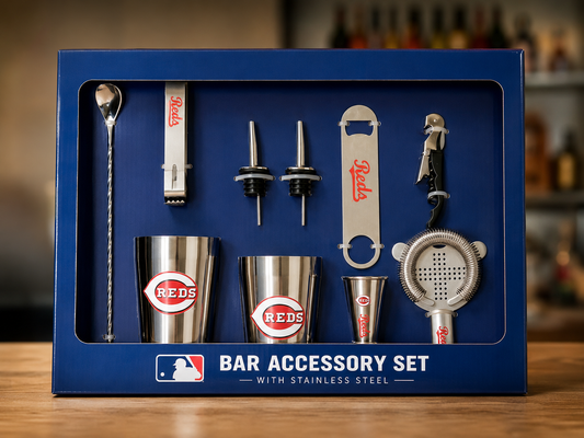 MLB Cincinnati Reds Stainless Steel Bar Accessory Set