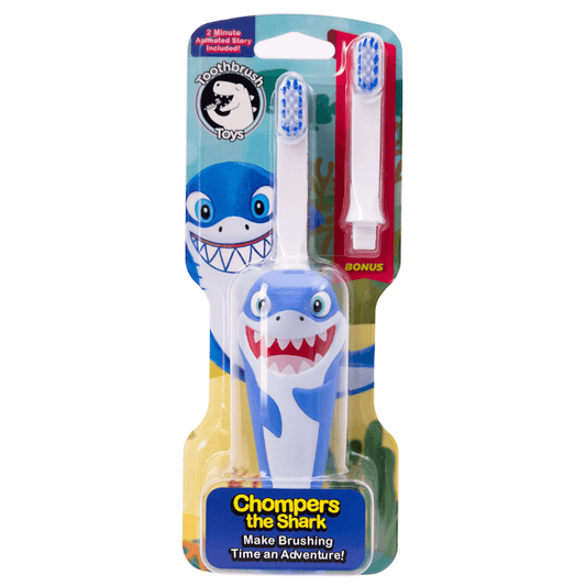 Chompers the Shark Toothbrush for Kids With Bonus Brush Head-0