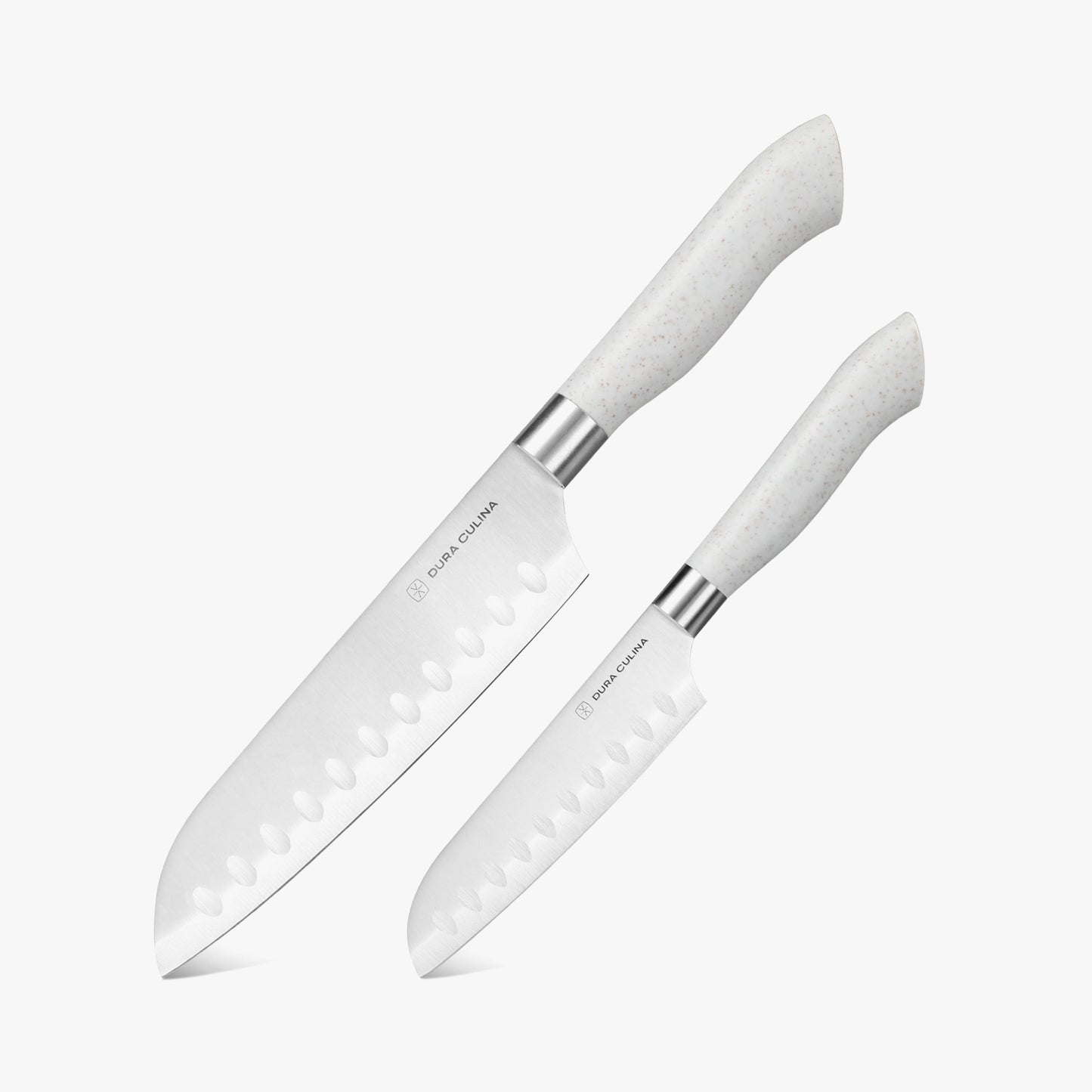 EcoCut 2 Piece Santoku Knife Set With Blade Guards, Grey-0