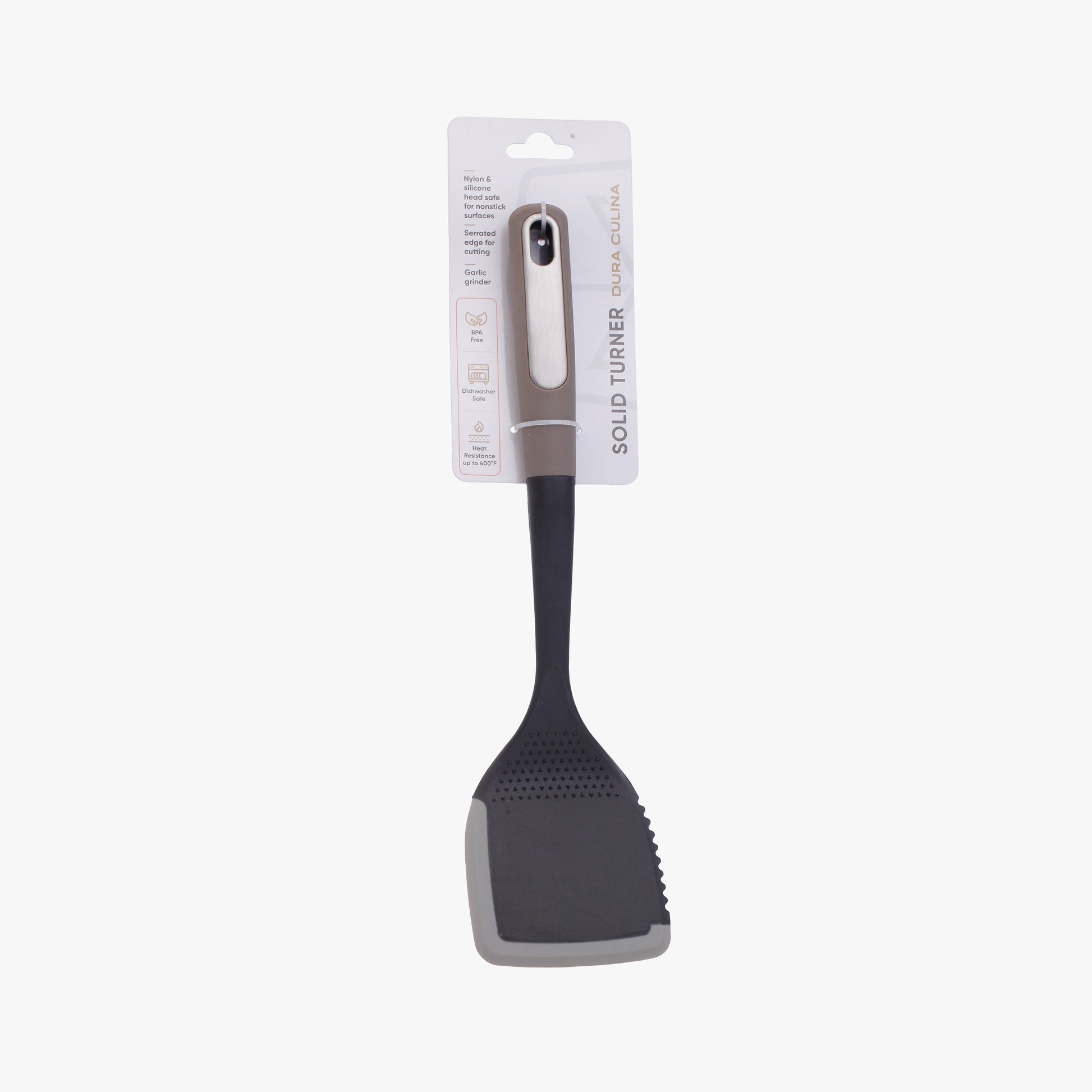 Silicone Scratch and Heat Resistance Edge Solid Turner, Grey-0