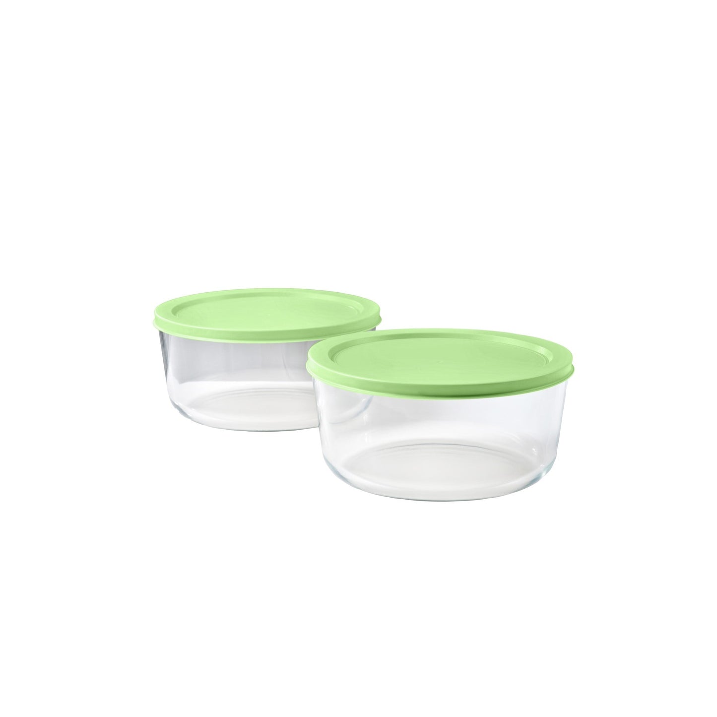 4 Piece Set (6.55 Cup / 52.4Oz) Round Glass Storage Containers With Lids, Pistachio-2