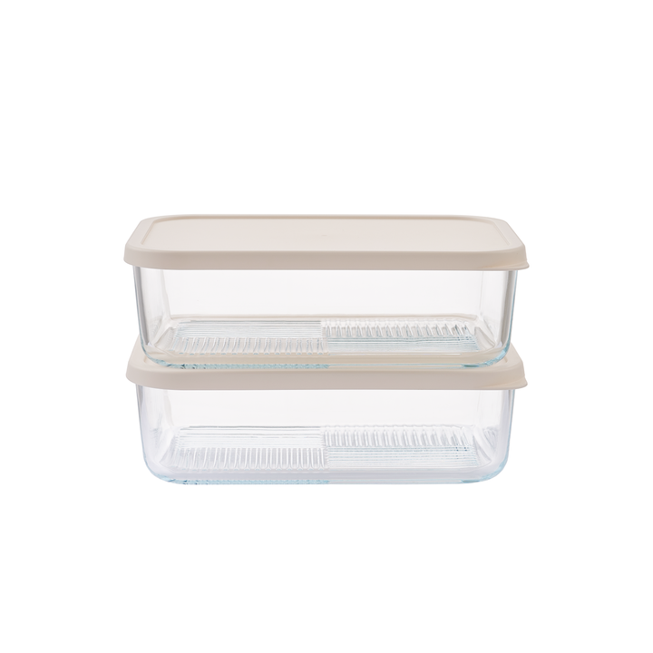 Container Culture 4-Piece Airtight Glass Food Storage Containers with Lids, 2 x 57.5oz - Vanilla Mist-0