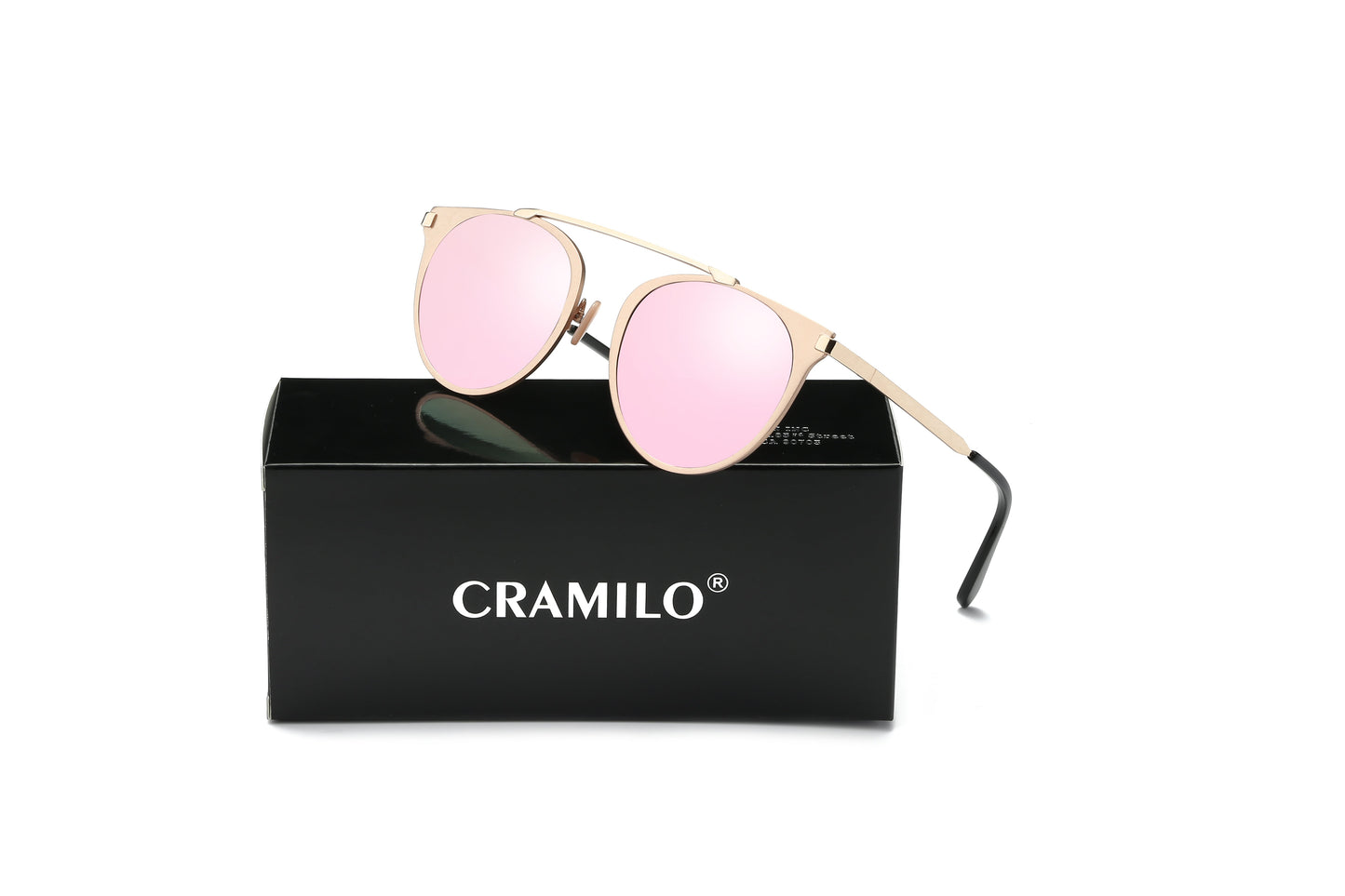 FRISCO | Modern Horn Rimmed Metal Frame Round Sunglasses-2
