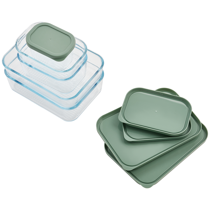Container Culture 6-Piece Airtight Glass Food Storage Containers with Lids, 3 x 10.5oz - Soft Sage-3