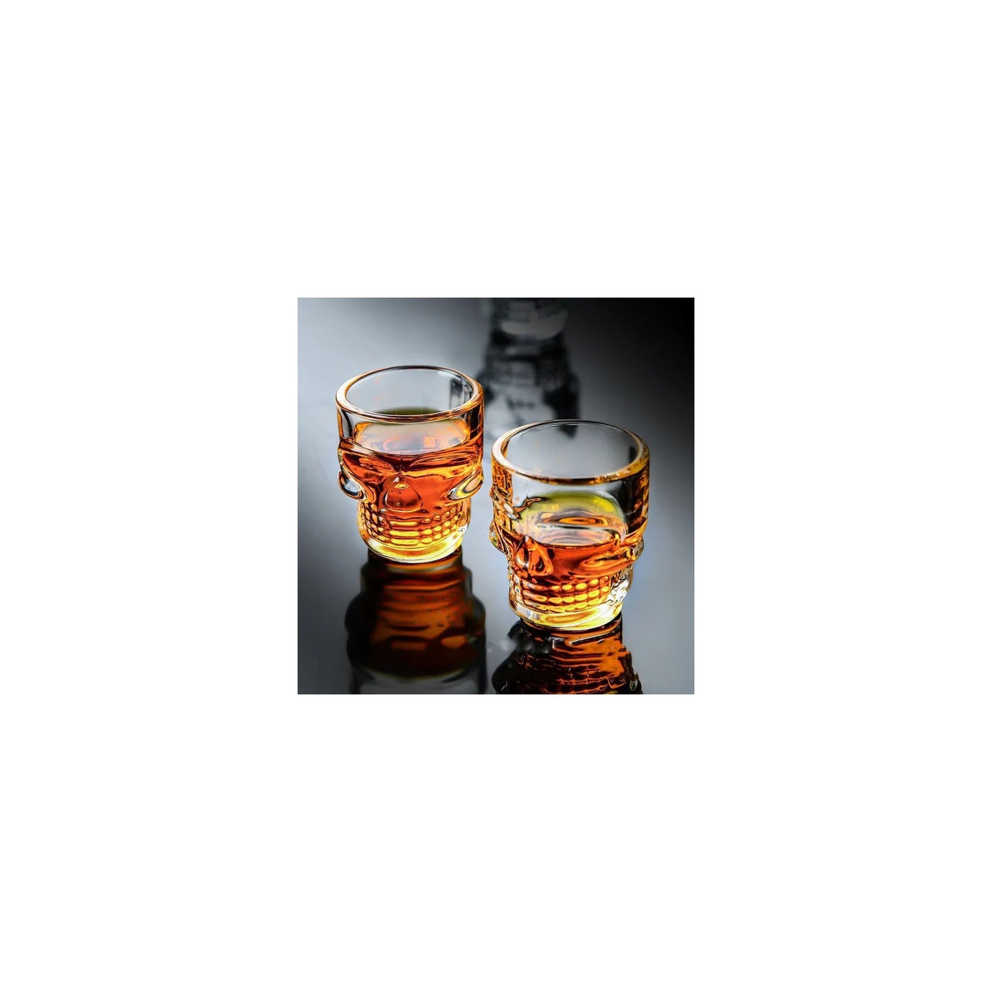 Set of 6 Skull Shot Glasses – 1.75 oz Glass Novelty Drinkware for Halloween Parties, Cocktail Bars & Home Decor-4