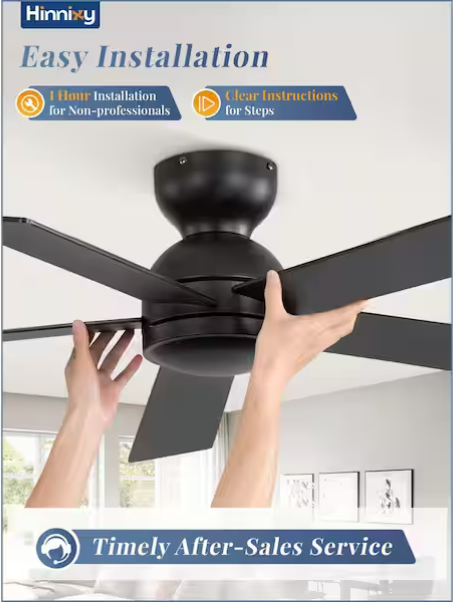 42 in. Ceiling Fan Without Light with Remote Control Included 42