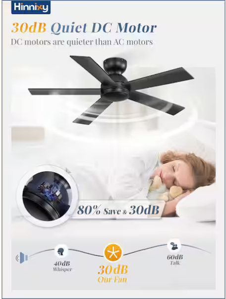 42 in. Ceiling Fan Without Light with Remote Control Included 42