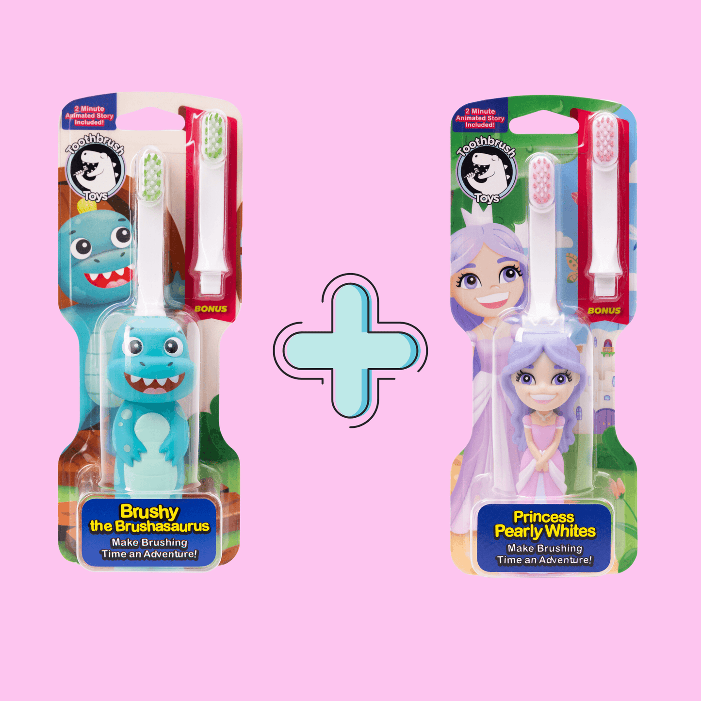 Toothbrush Toys Kids Character Toothbrush Bundle Brushy & Princess-1