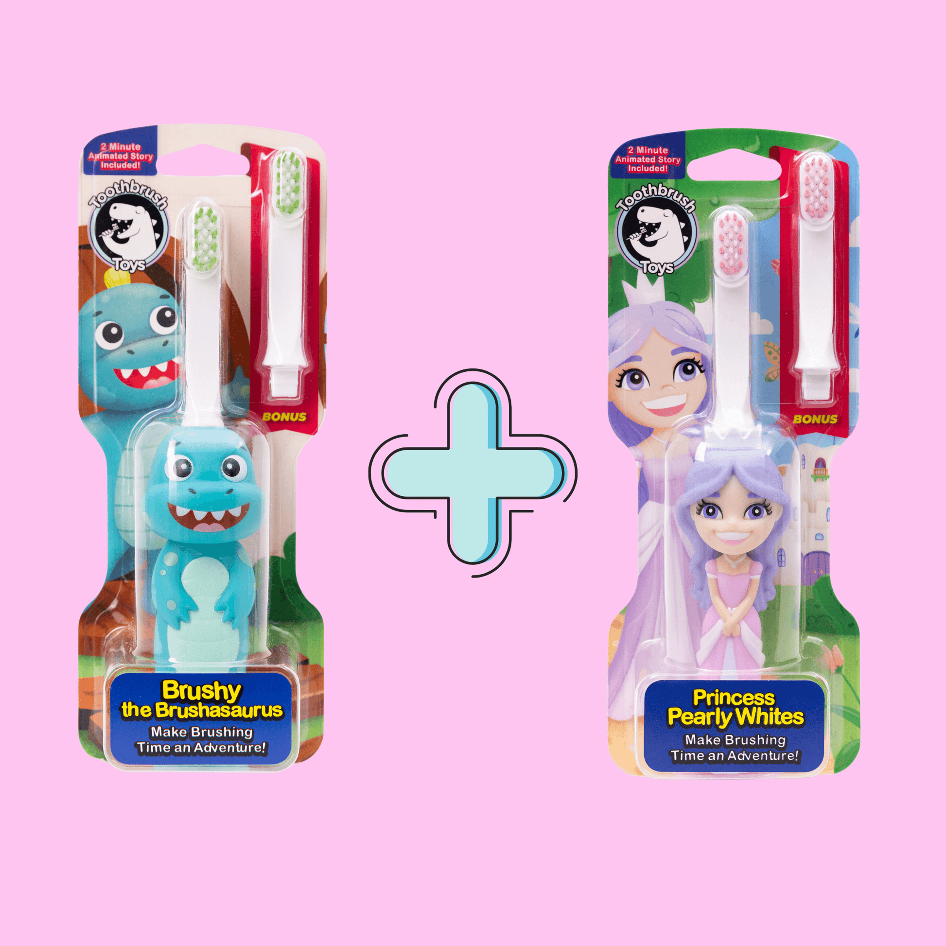 Toothbrush Toys Kids Character Toothbrush Bundle Brushy & Princess-1