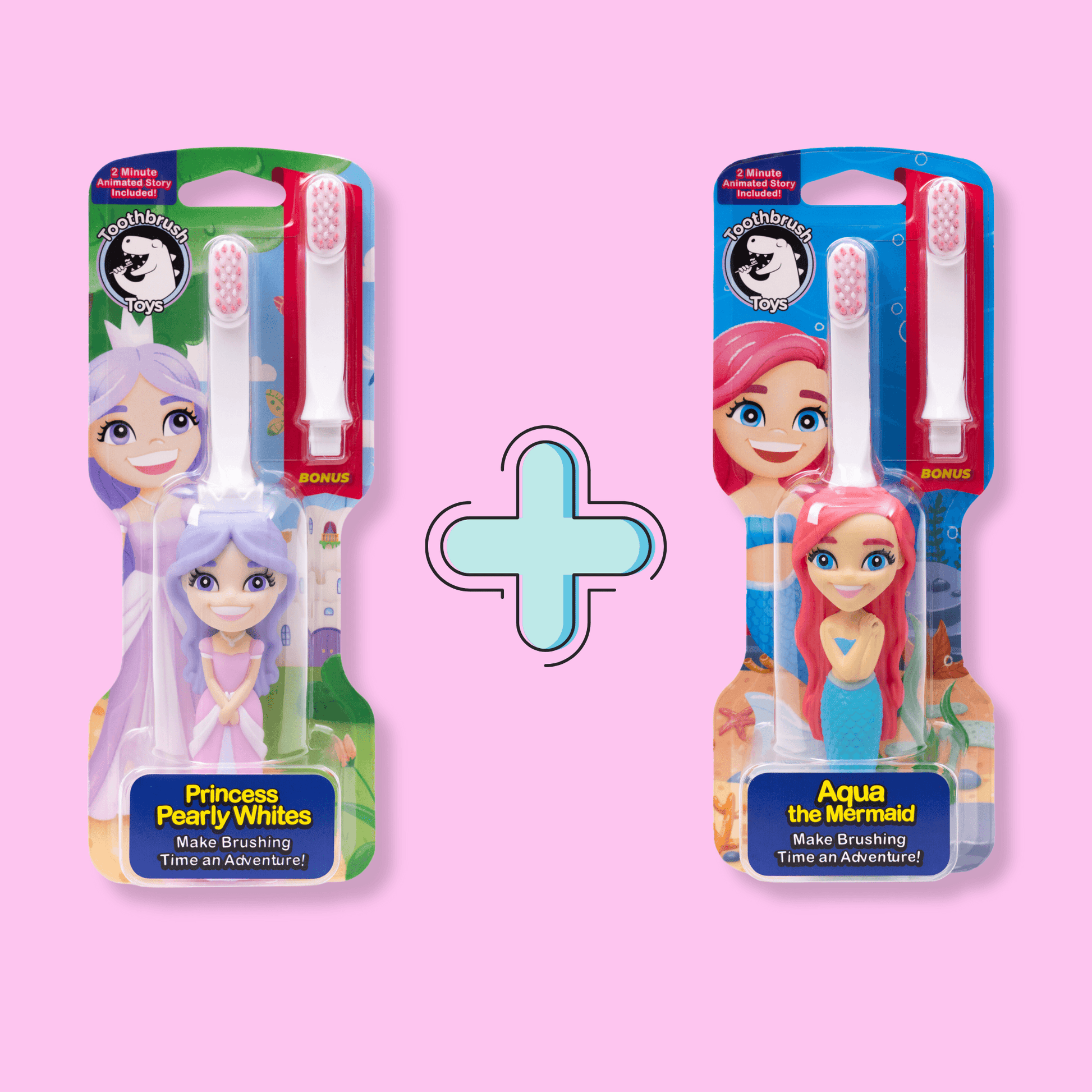 Toothbrush Toys Mermaid and Princess Toothbrush Set for Kids-0
