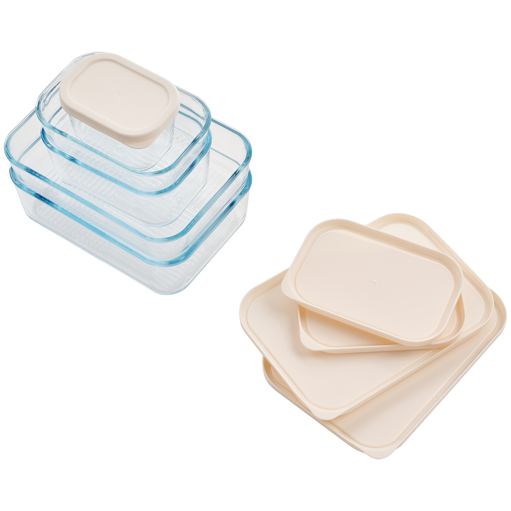 Container Culture 6-Piece Airtight Glass Food Storage Containers with Lids, 3 x 10.5oz - Vanilla Mist-3