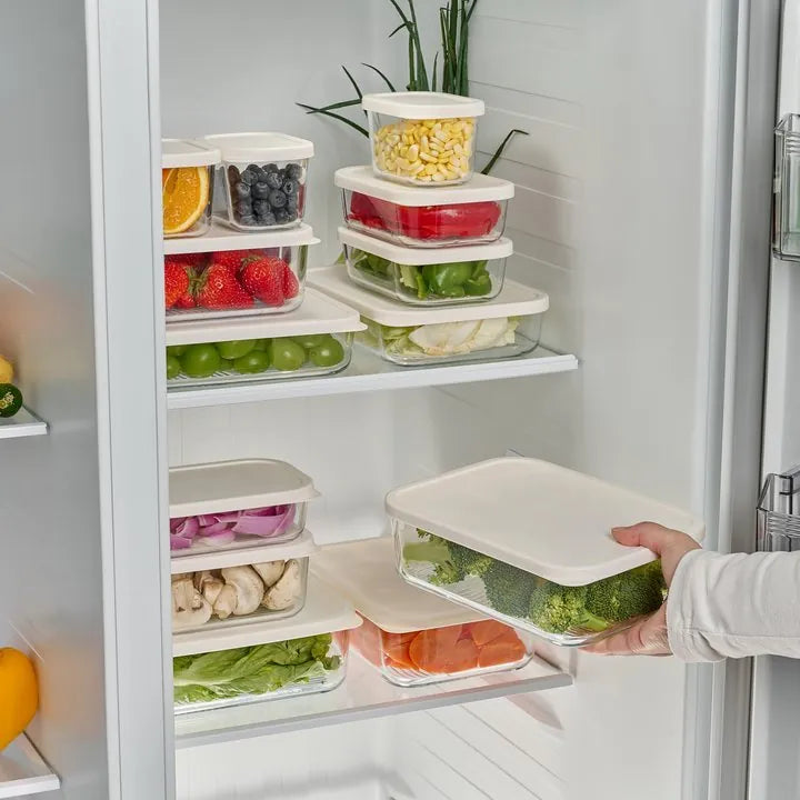 Container Culture 12-Piece Airtight Glass Food Storage Set with Lids, 25.35oz & 40.57oz Mixed Sizes - Vanilla Mist-2