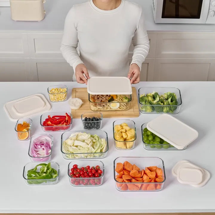 Container Culture 8-Piece Airtight Glass Food Storage Containers with Lids, 4 x 57.5oz - Vanilla Mist-3