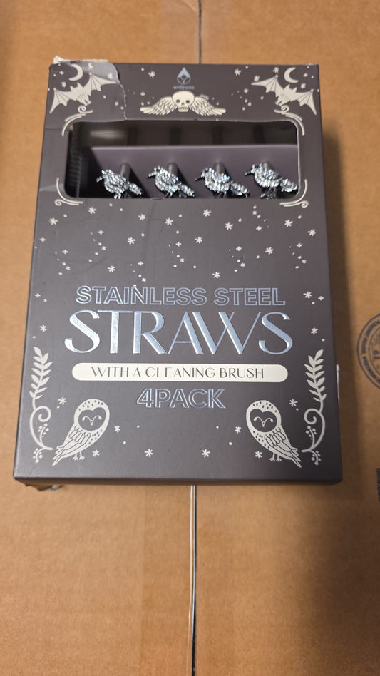 Stainless Steel Straws with Cleaning Brush 4 pack 90