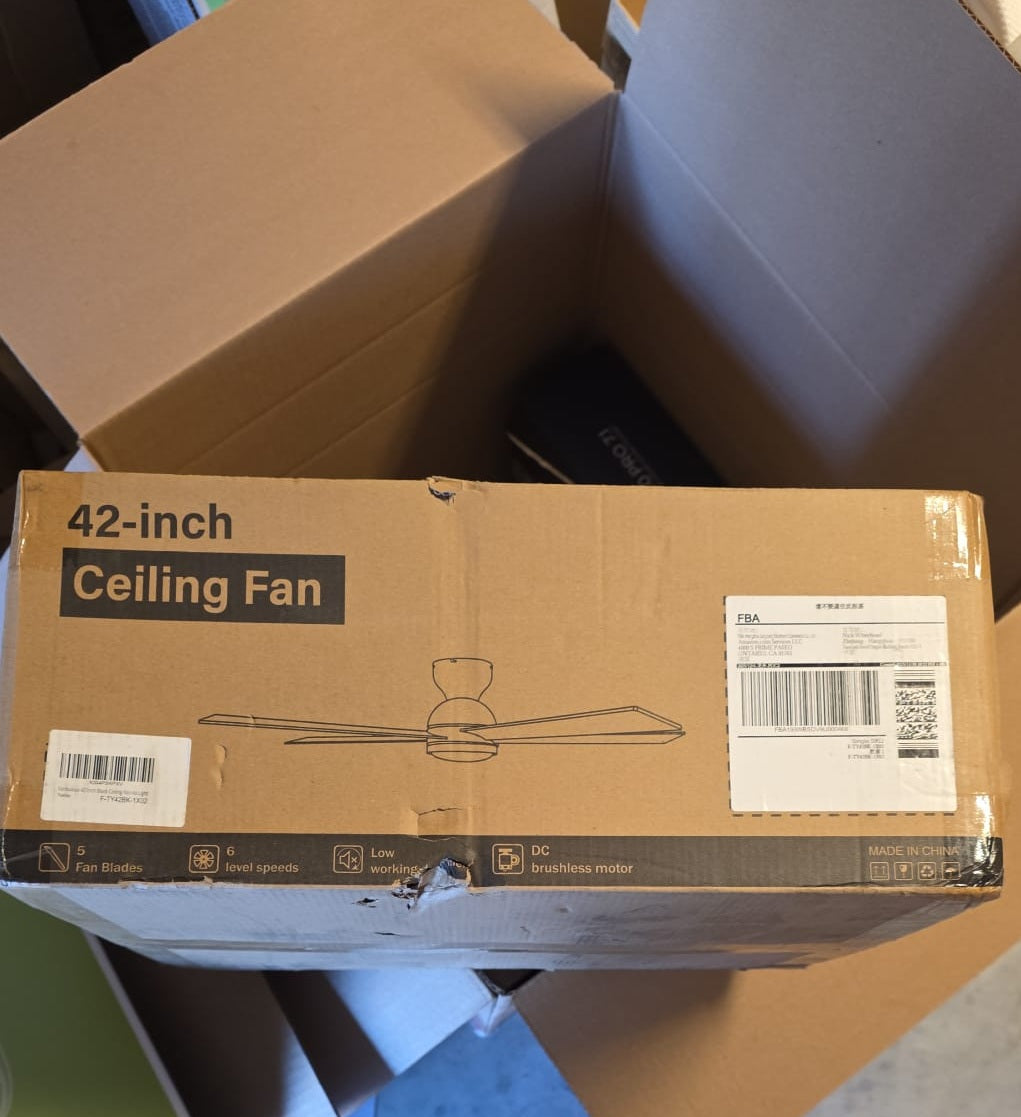 42 in. Ceiling Fan Without Light with Remote Control Included 42