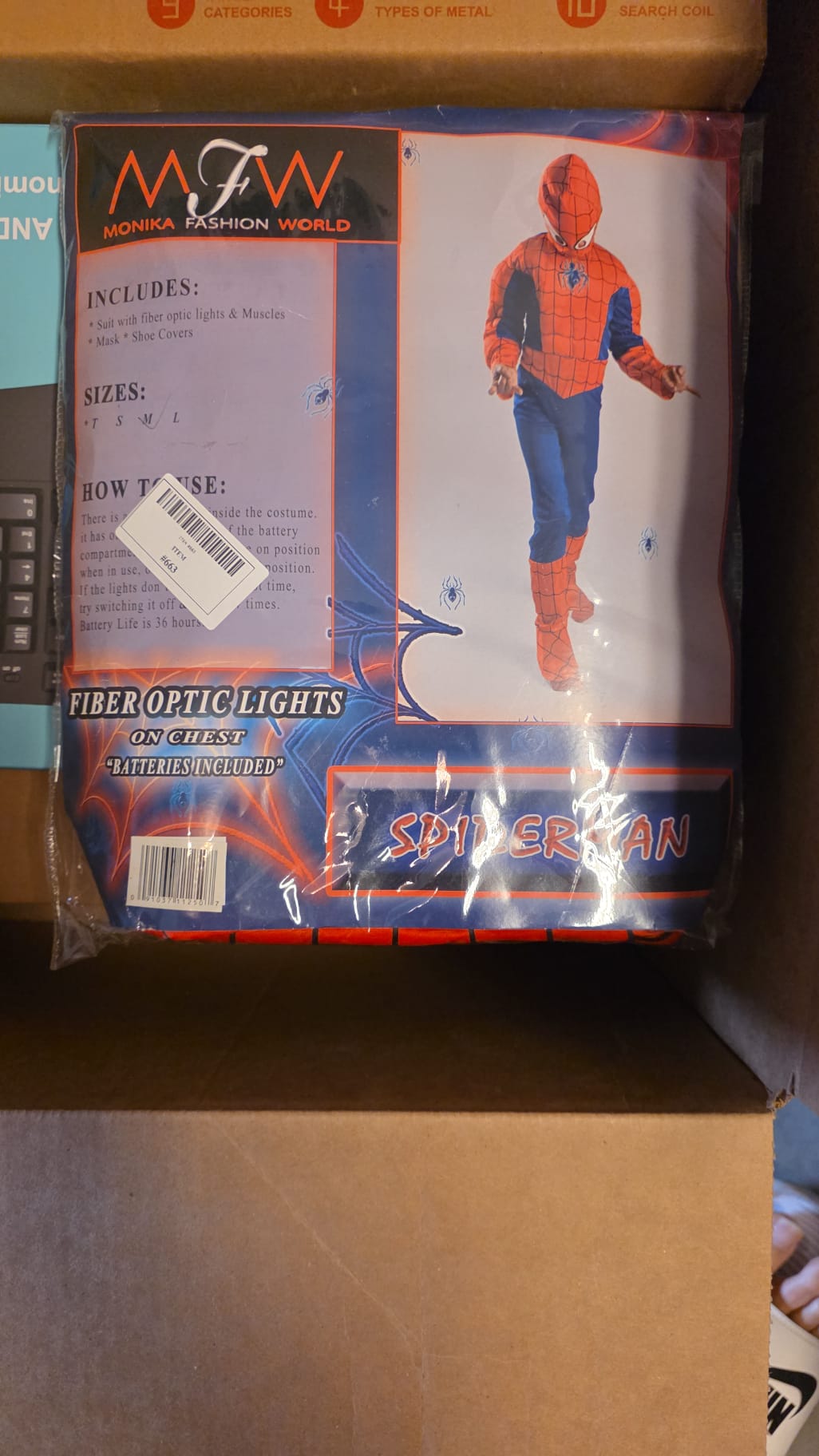 Spiderman Costume boys kids Light up Muscle size XS S M 2 3 4 5 6 7 8 Glowing 46