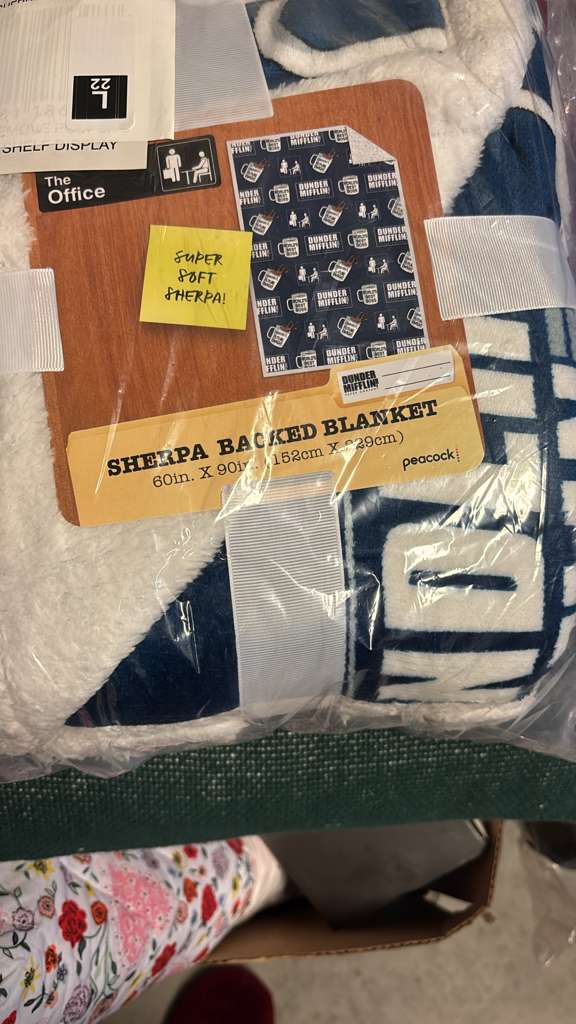 The Office World’s Best Boss Dunder Mifflin Blue Sherpa Back Blanket 60x90 45
