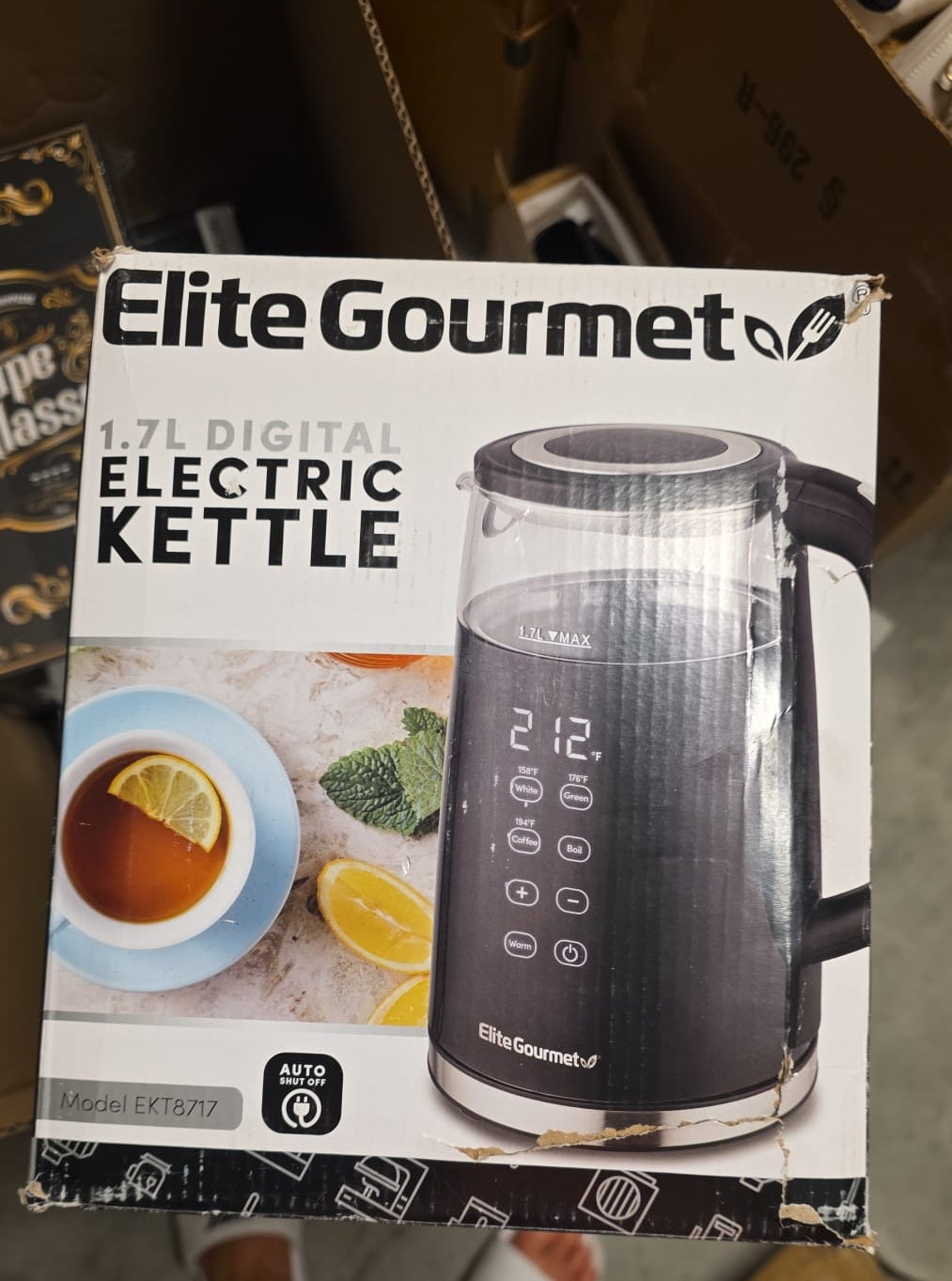 Elite Gourmet 1.7L Dual Wall Cool Touch Electric Tea Kettle 50