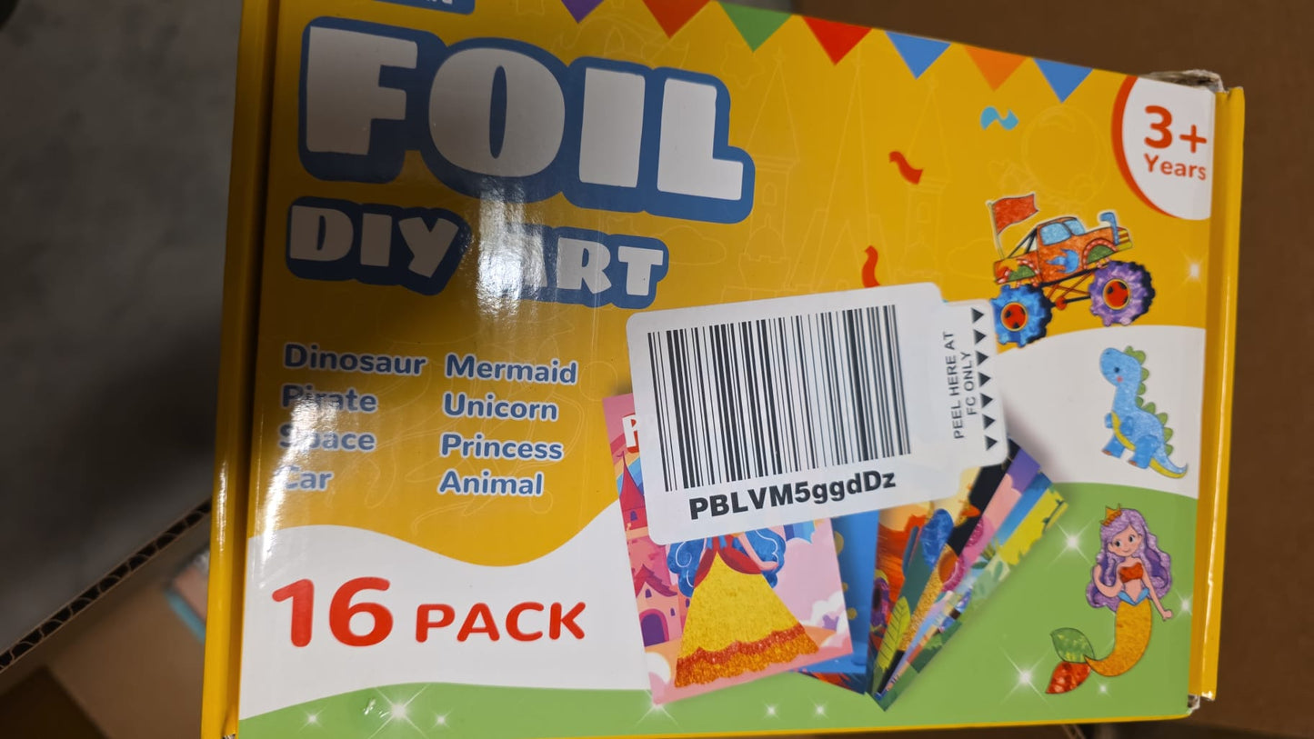 FOIL DIY ART 16 Pack Party Favors for Kids, 16 Pack Foil Art & Craft Books Bulk for Kids 4-8 64
