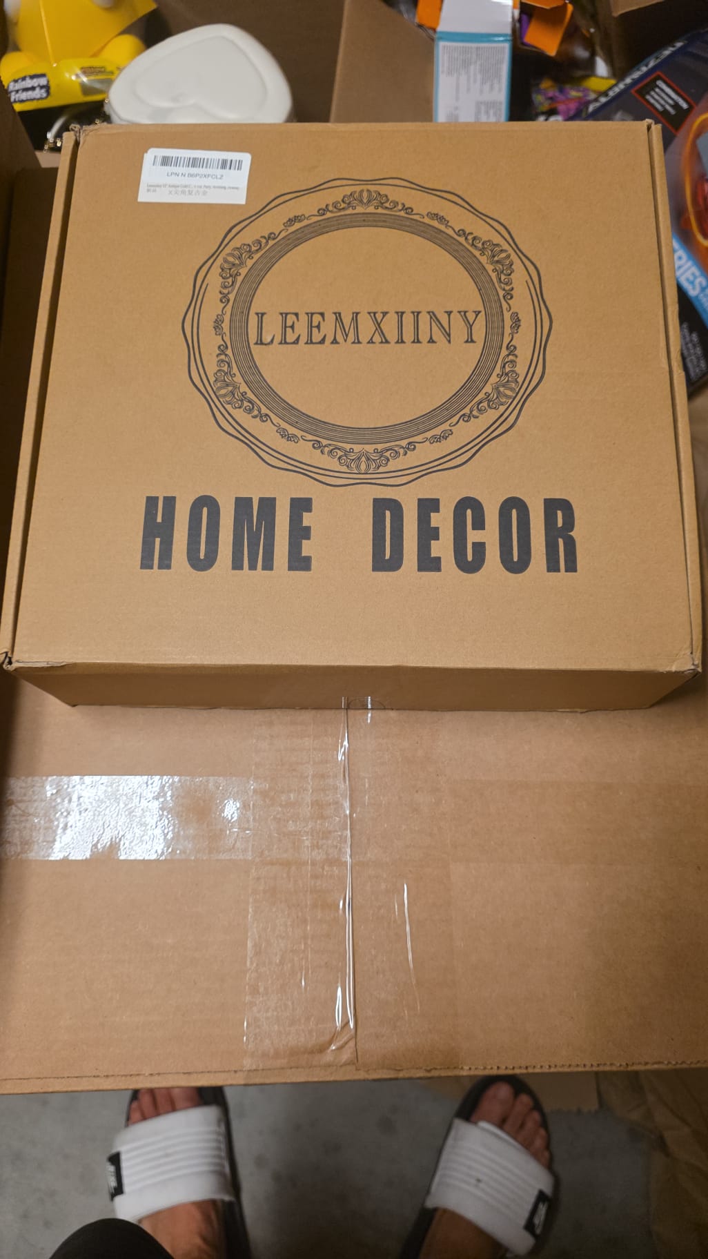 LEEMXIINY Home Decor 13" Antique Gold Charger Plates 76