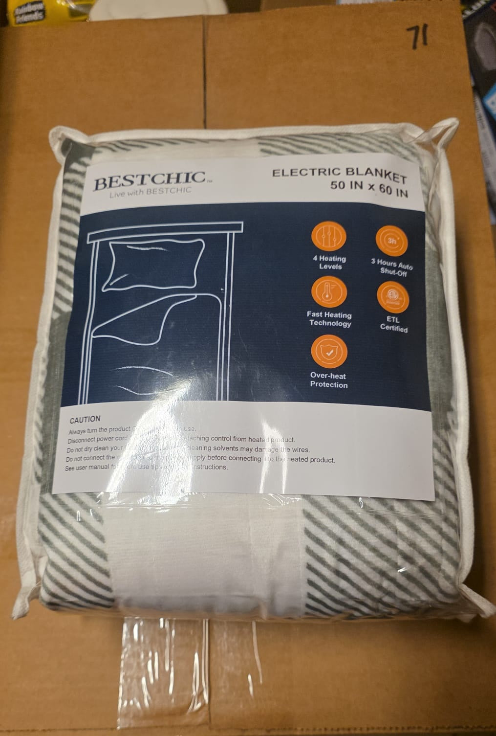 BESTCHIC Electric Heated Throw Blanket 73