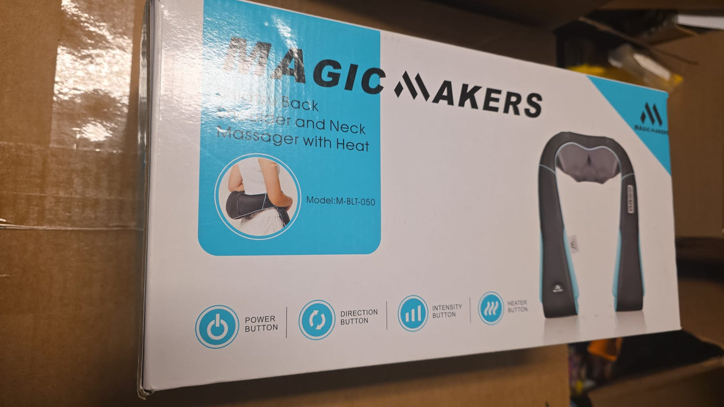 MagicMakers Shiatsu Neck Massager with Heat for Pain Relief Deep Tissue 79